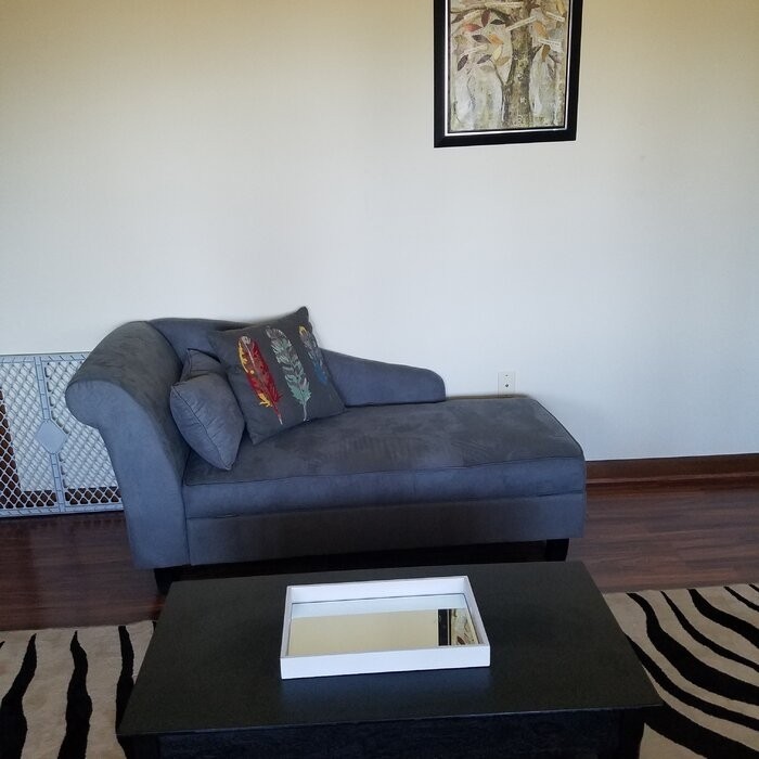 Verona One Left-Arm Chaise Flared Arms Chaise Lounge with Storage