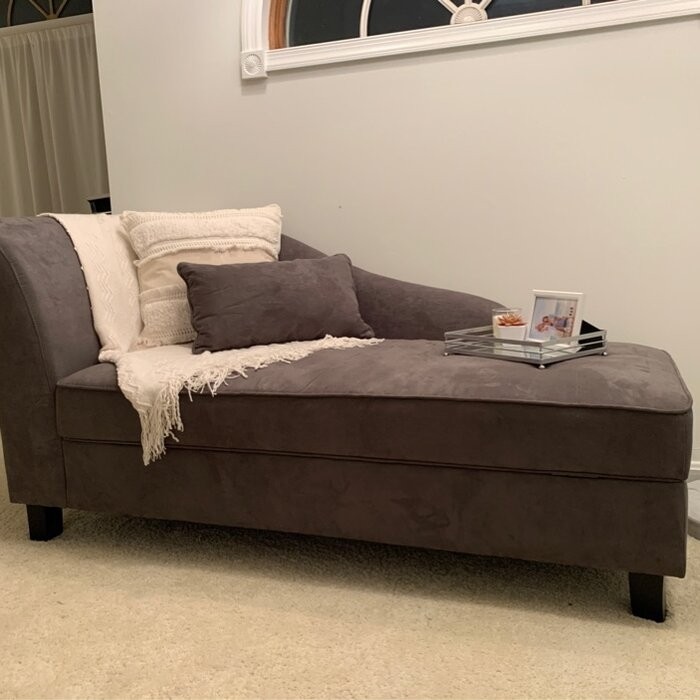 Verona One Left-Arm Chaise Flared Arms Chaise Lounge with Storage