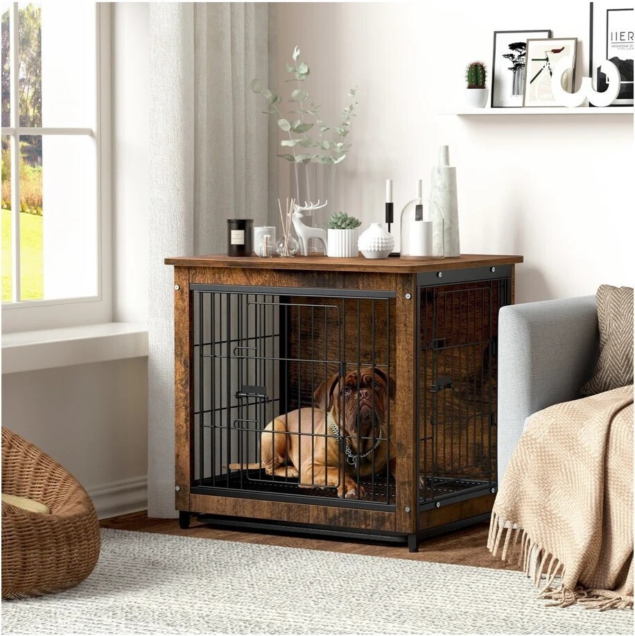 Vintage Inspired End Table Dog Crate