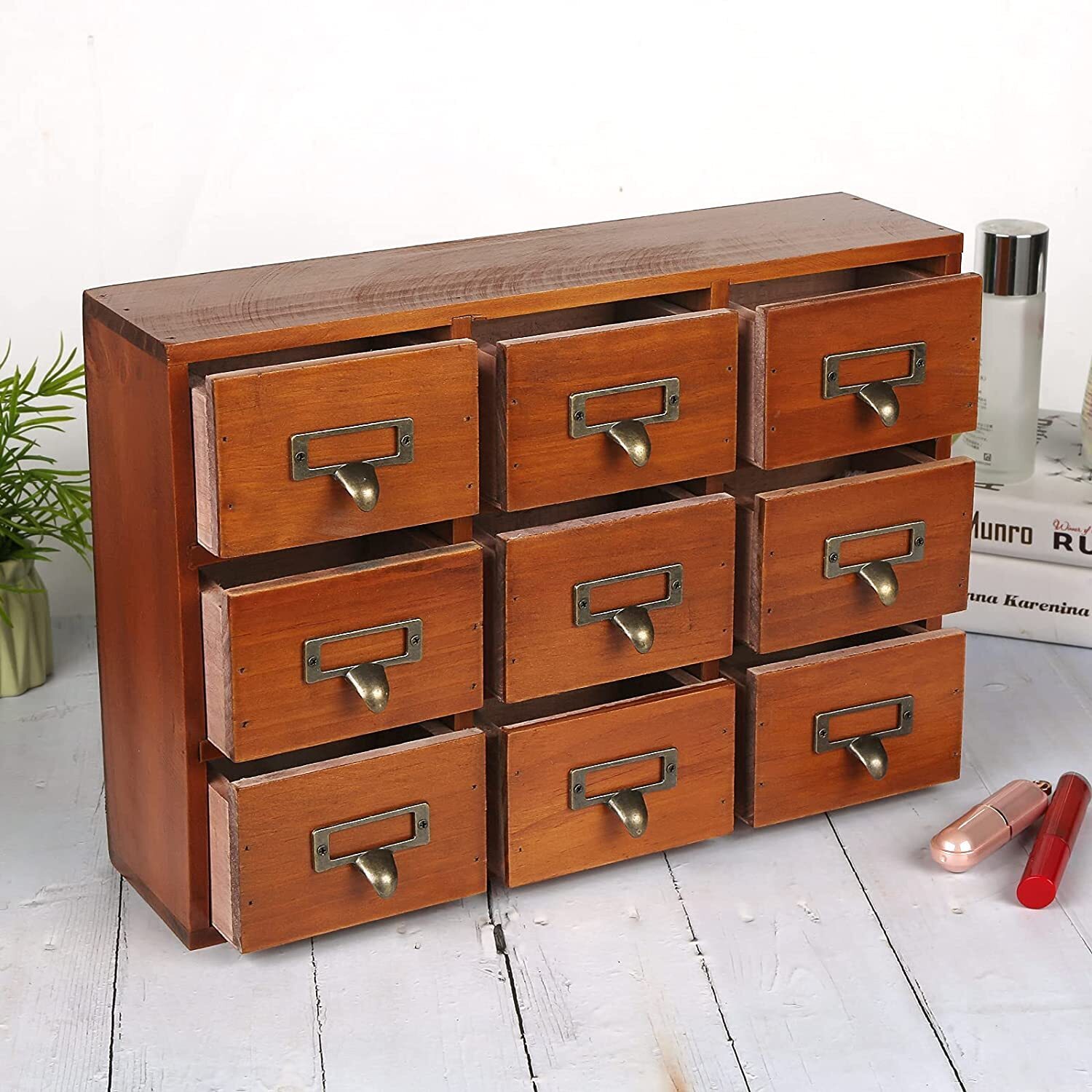Vintage Library Card Catalog Cabinet