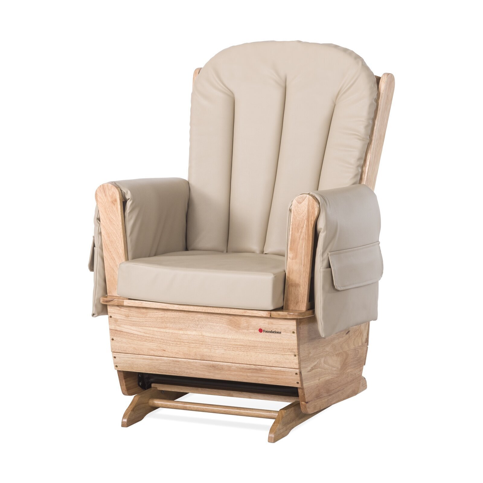 Vinyl Seat Oak Glider Chair