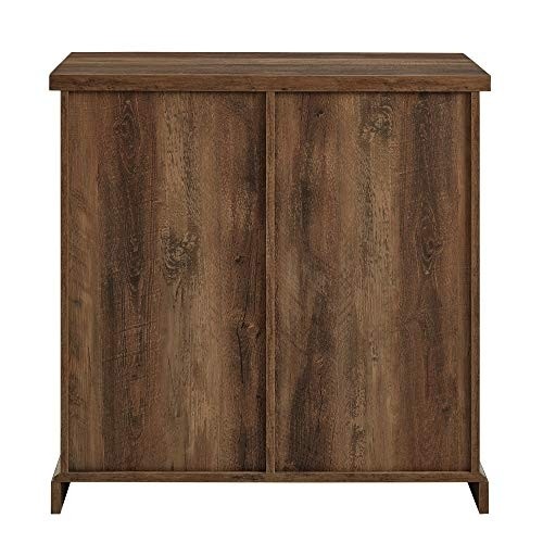 Walker Edison Carson Modern Farmhouse Sliding Slat Door Storage Cabinet, 32 Inch, Rustic Oak