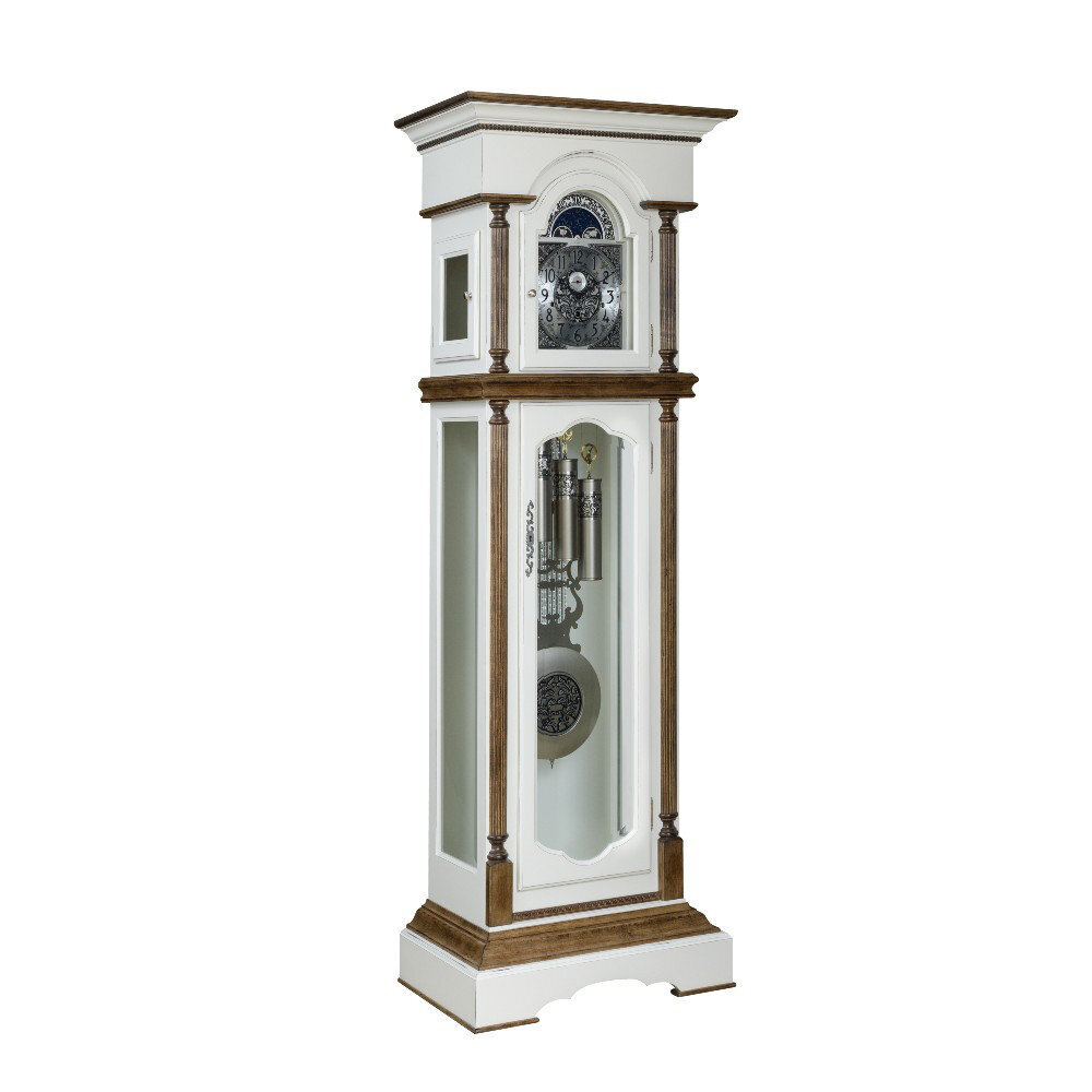 Weight Driven White Grandfather Clock