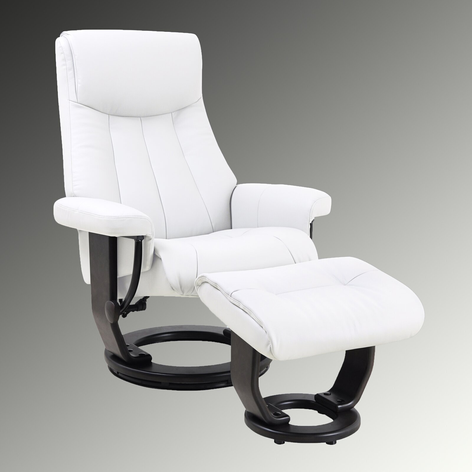 White Leather Swivel Recliner