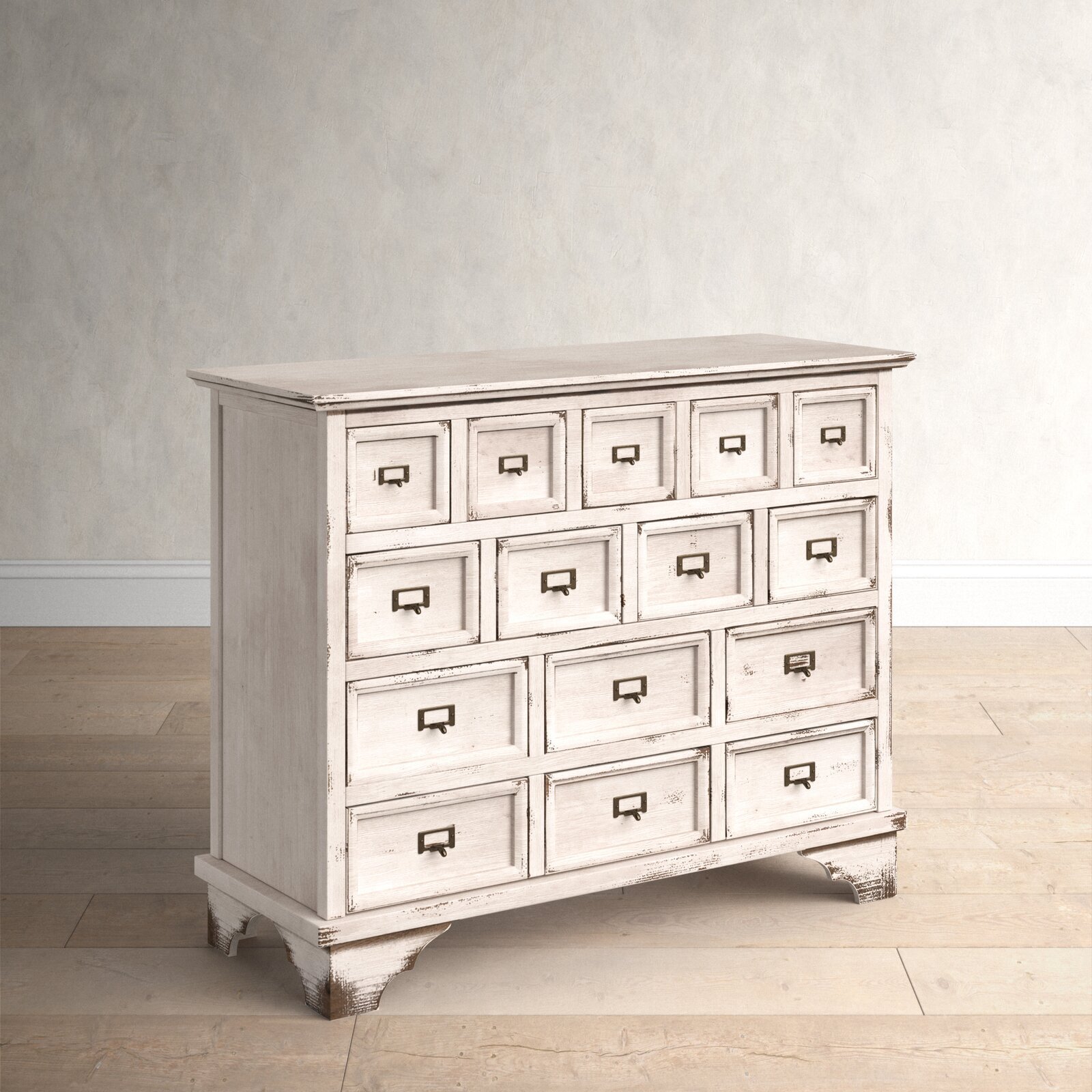 White Library Index Card Cabinet