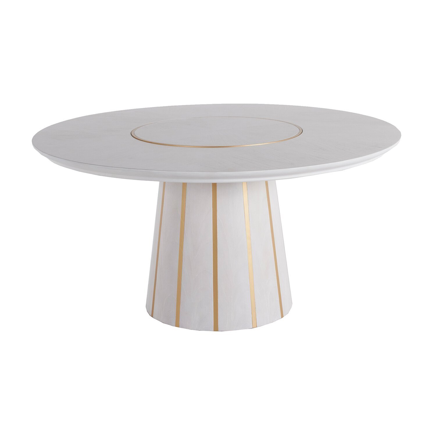 White Pedestal Table With Lazy Susan