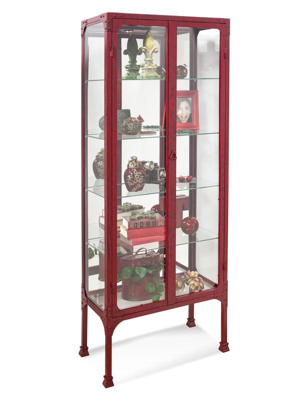 Whittlesey 28'' Wide Mirrored Back Curio Cabinet with Lighting