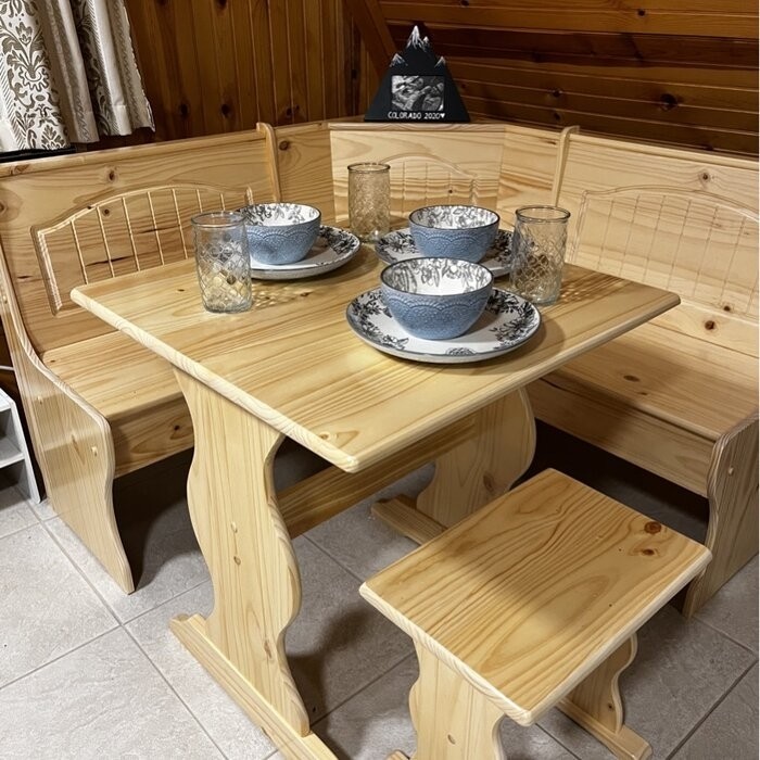 Wiens Pine Solid Wood Breakfast Nook Dining Set