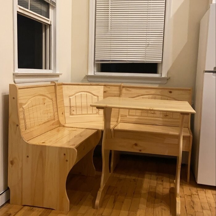 Wiens Pine Solid Wood Breakfast Nook Dining Set