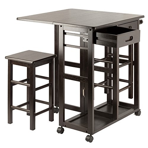 Winsome Suzanne 3-PC Set Space Saver Kitchen, Coffee Finish