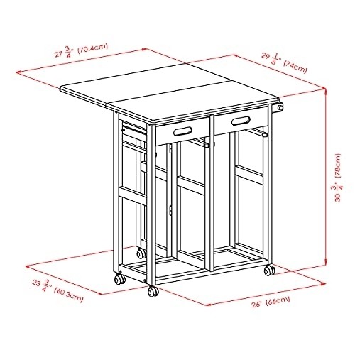 Winsome Suzanne 3-PC Set Space Saver Kitchen, Coffee Finish