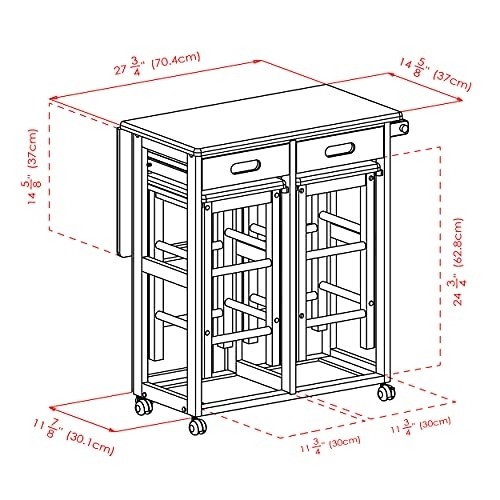 Winsome Suzanne 3-PC Set Space Saver Kitchen, Coffee Finish