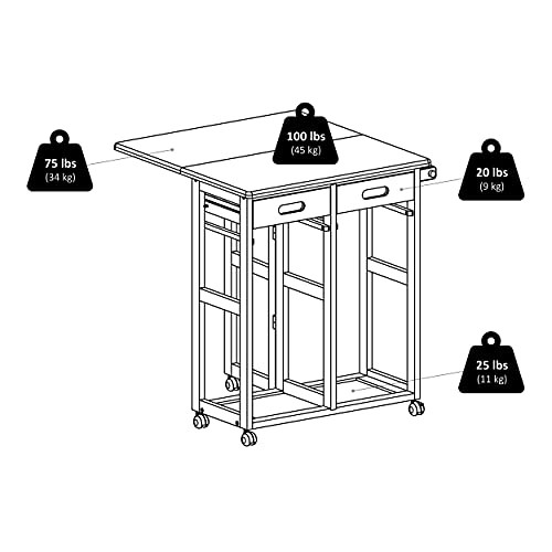 Winsome Suzanne 3-PC Set Space Saver Kitchen, Coffee Finish