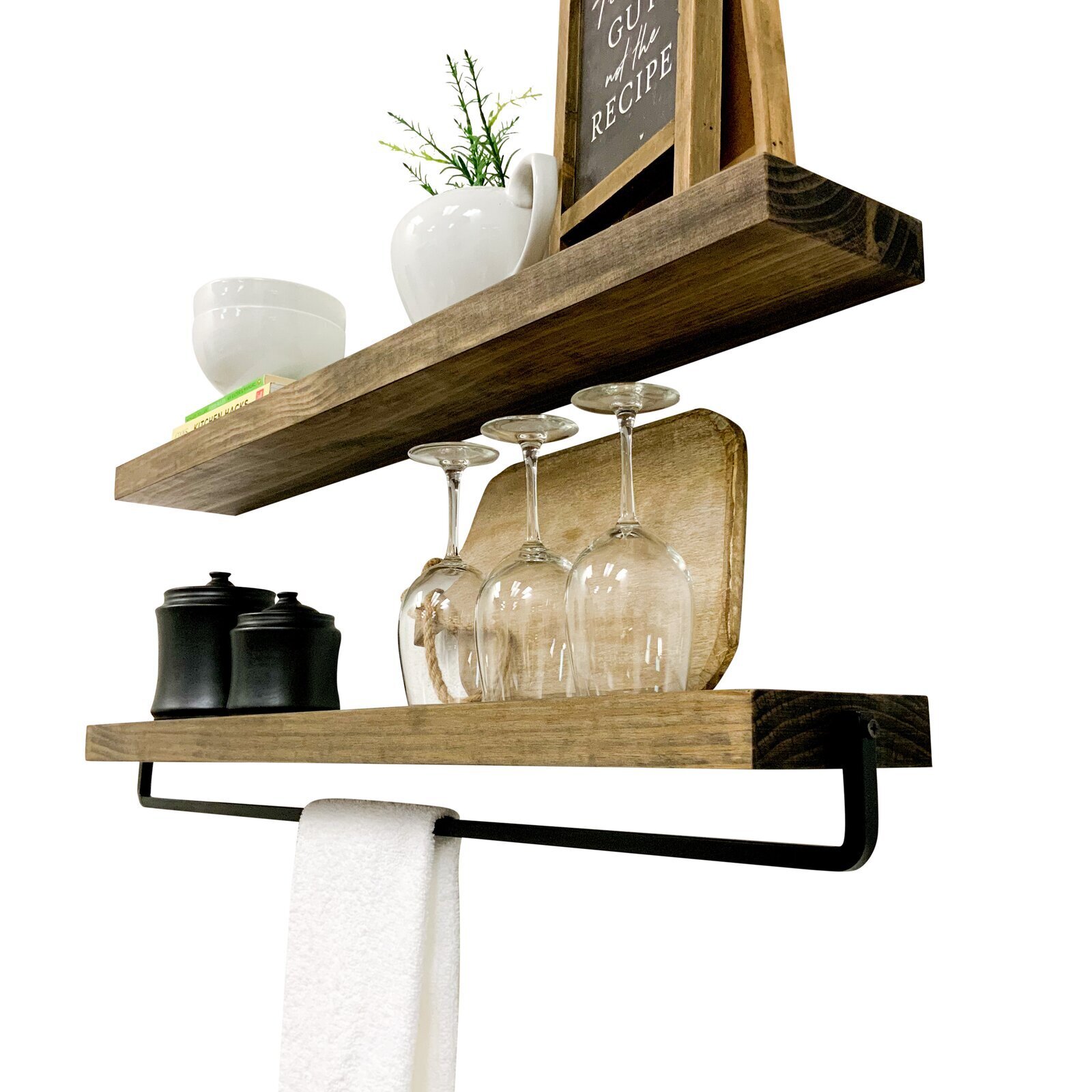 Wood Shelves with Rack