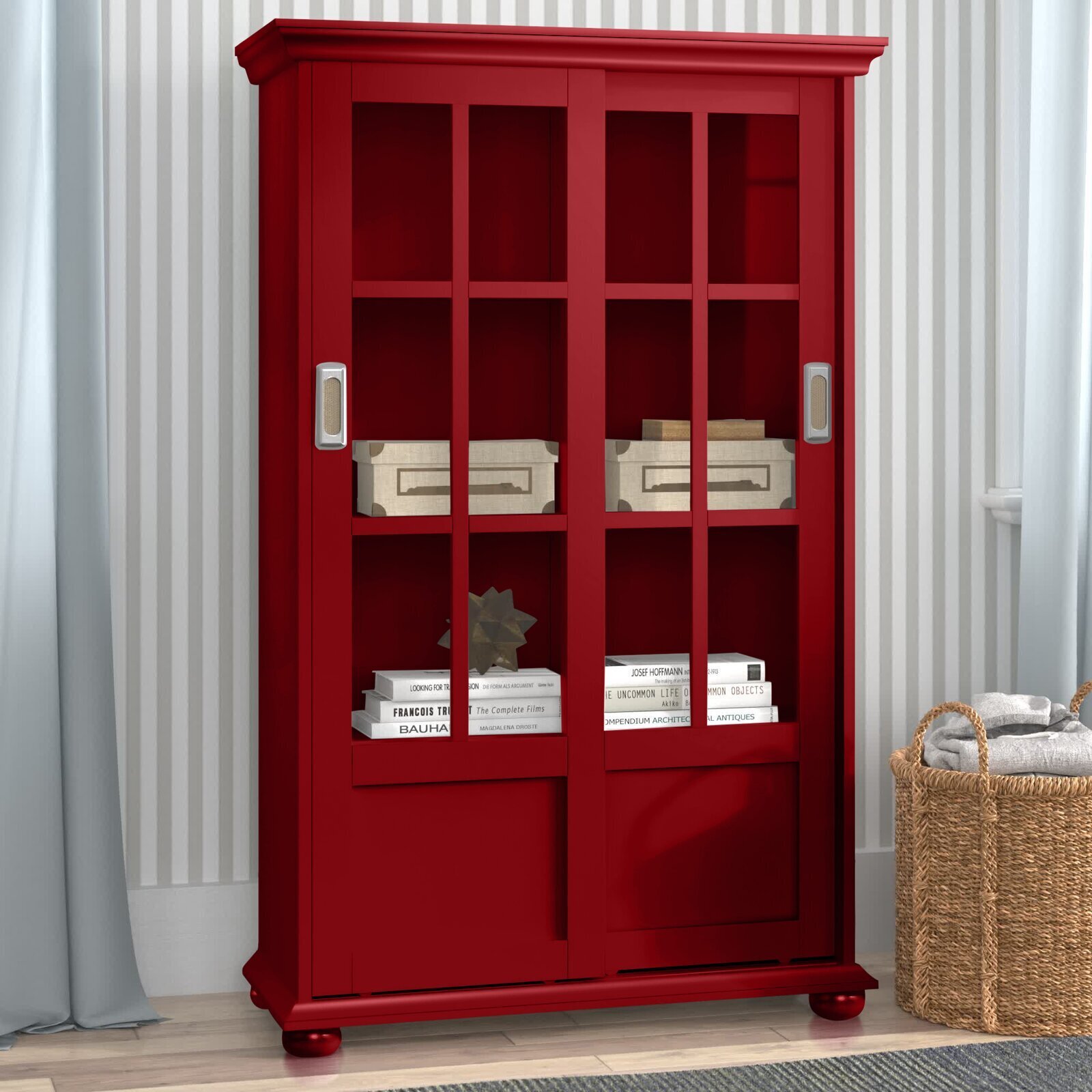 Wooden Bookcase With Doors in Eight Colors