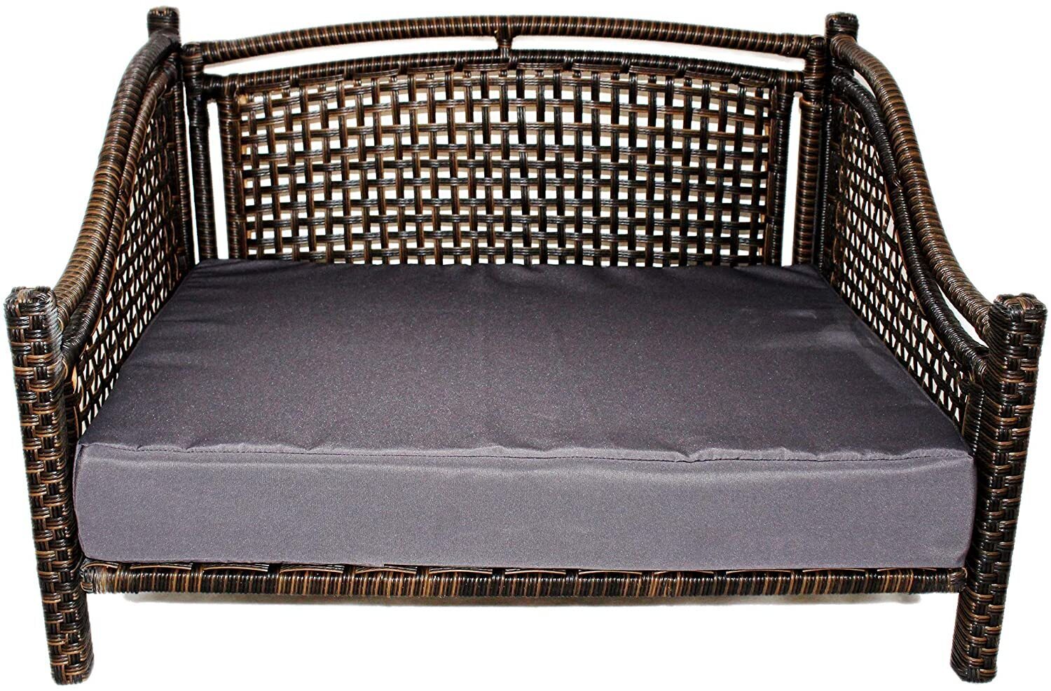Woven Rattan Bed With Foam Padding 