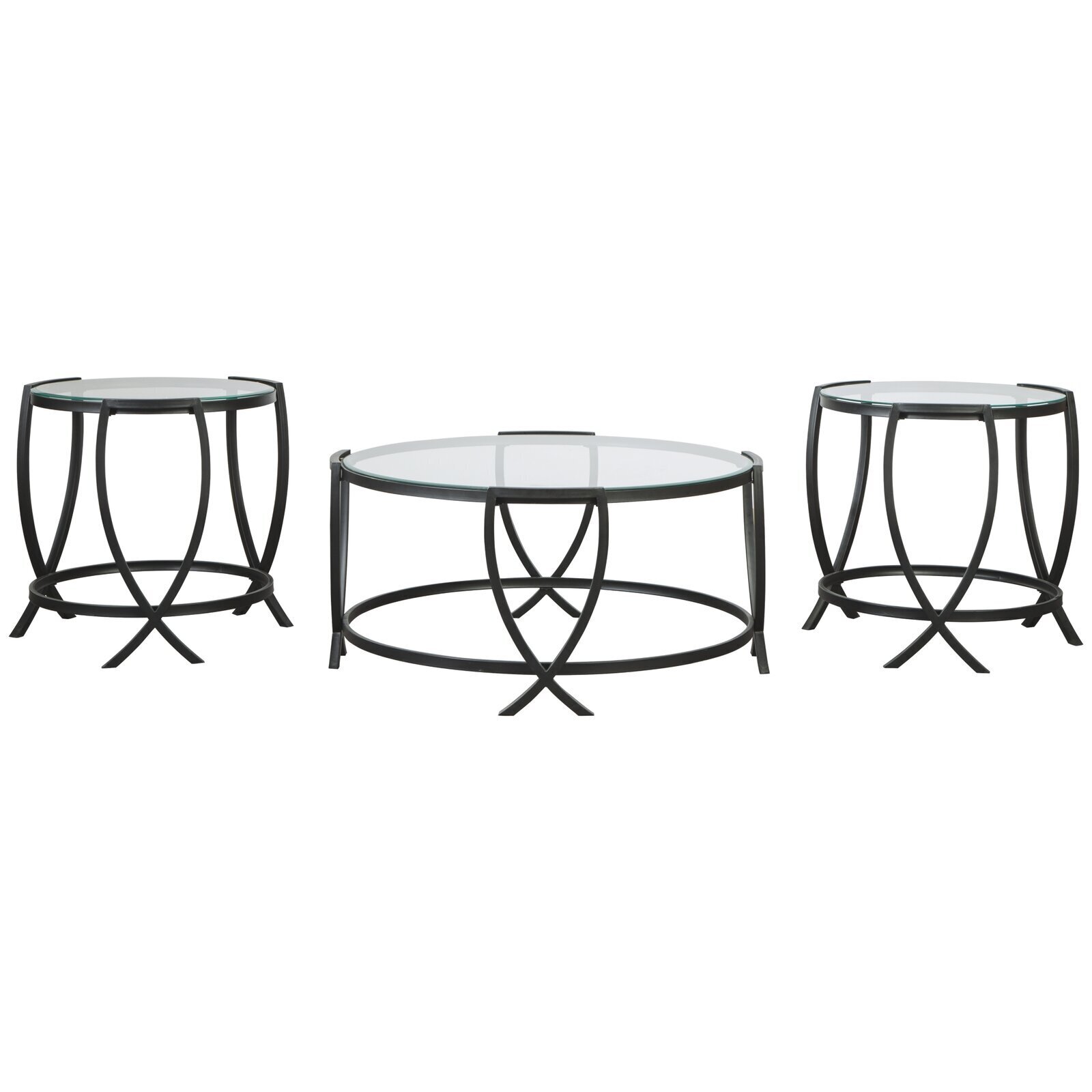Wrought iron round coffee table set