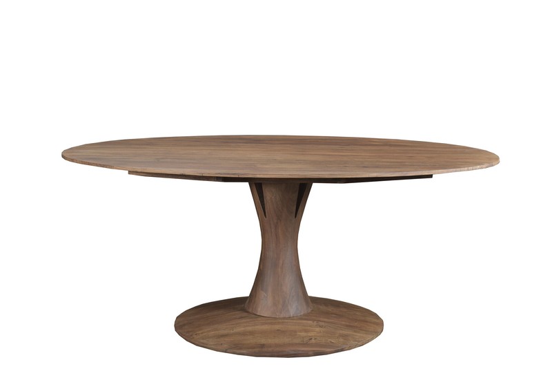 Yaphank 71'' Acacia Solid Wood Pedestal Dining Table