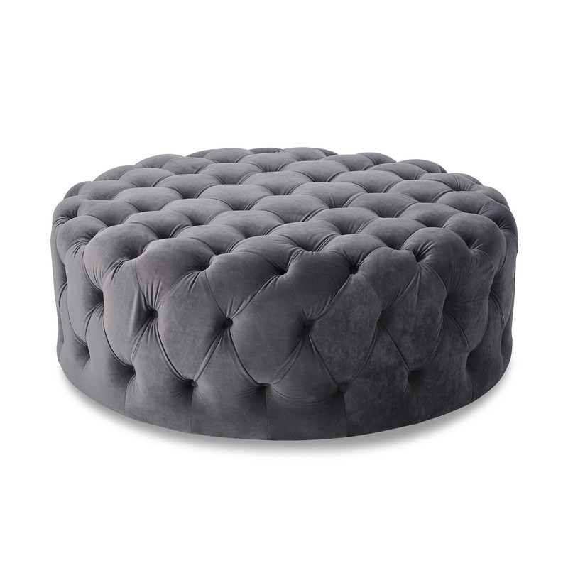 Zermeno 42'' Wide Velvet Tufted Round Cocktail Ottoman