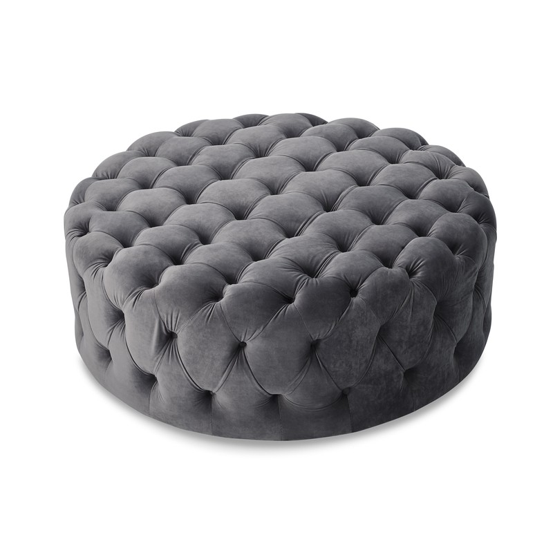 Zermeno 42'' Wide Velvet Tufted Round Cocktail Ottoman