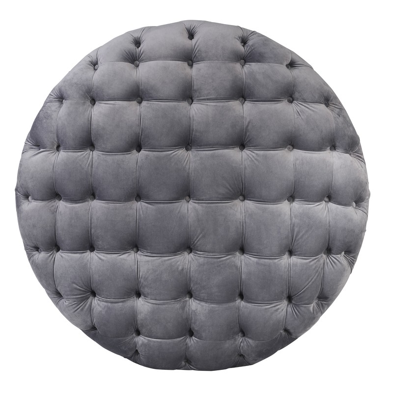 Zermeno 42'' Wide Velvet Tufted Round Cocktail Ottoman