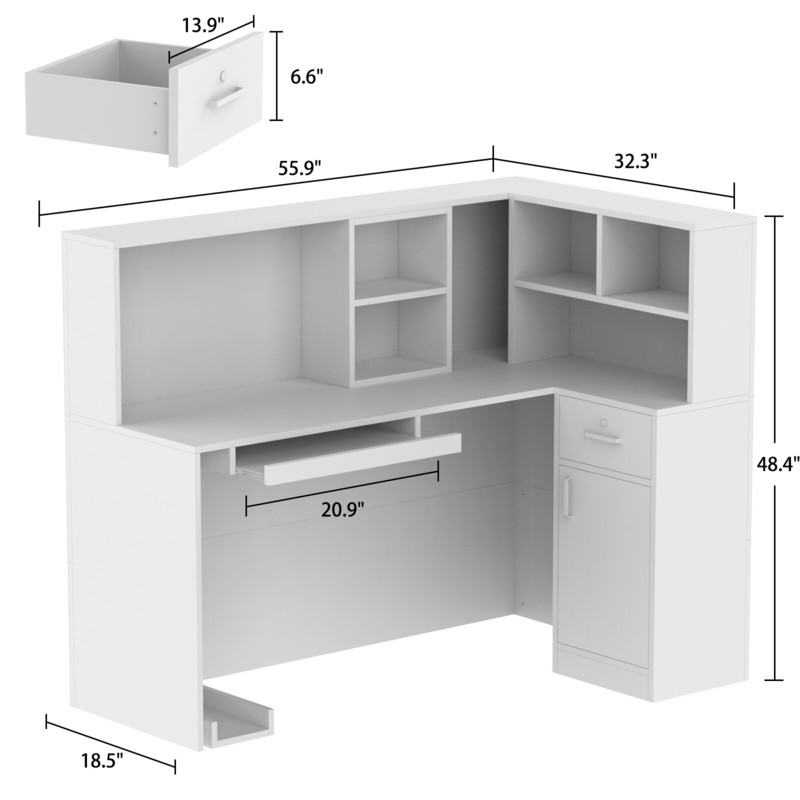 1 L-Shape Wood Reception Desk