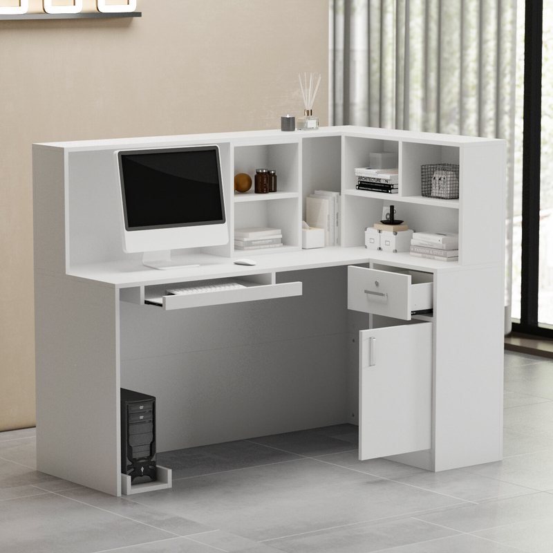1 L-Shape Wood Reception Desk