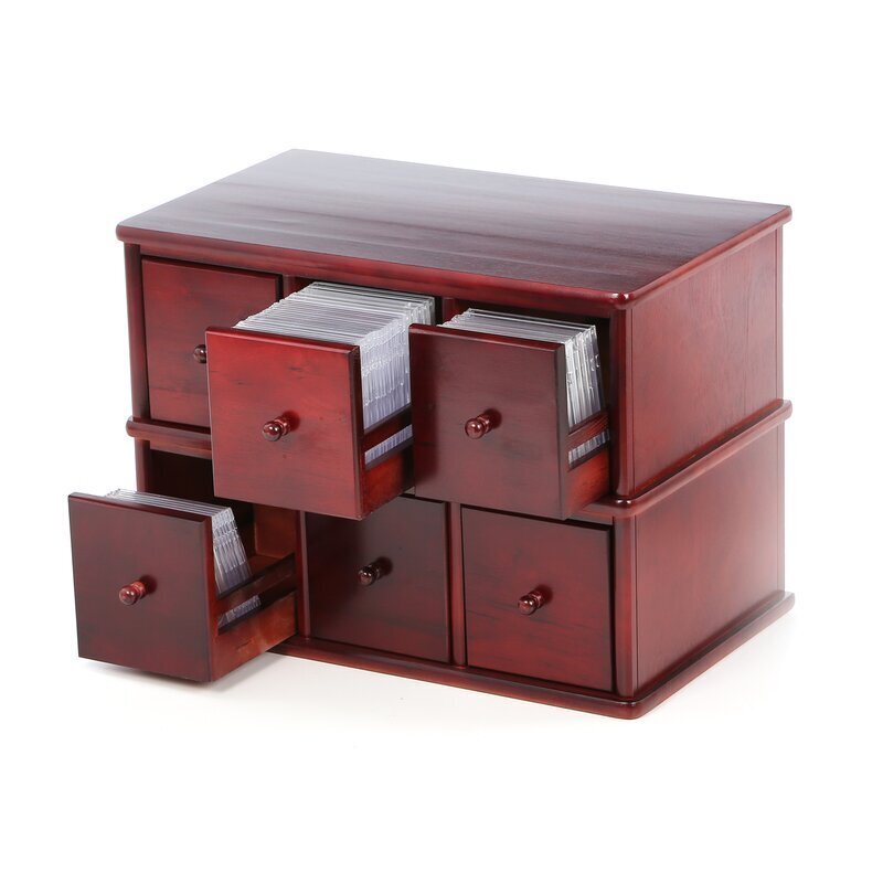 15 Drawer Multimedia Wood Stackable Storage Box