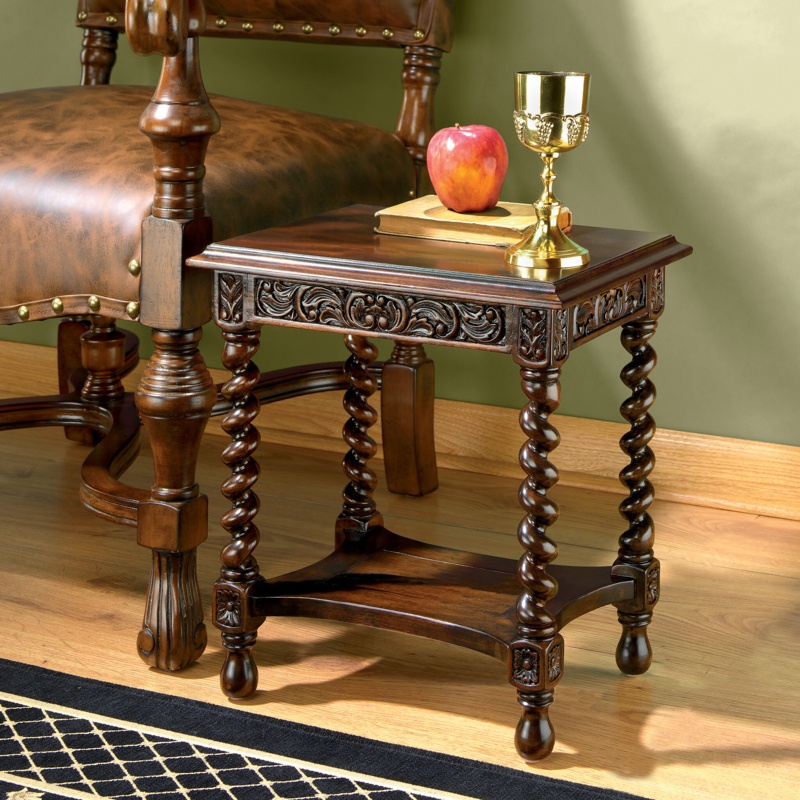 18'' Tall Solid Wood Pedestal End Table