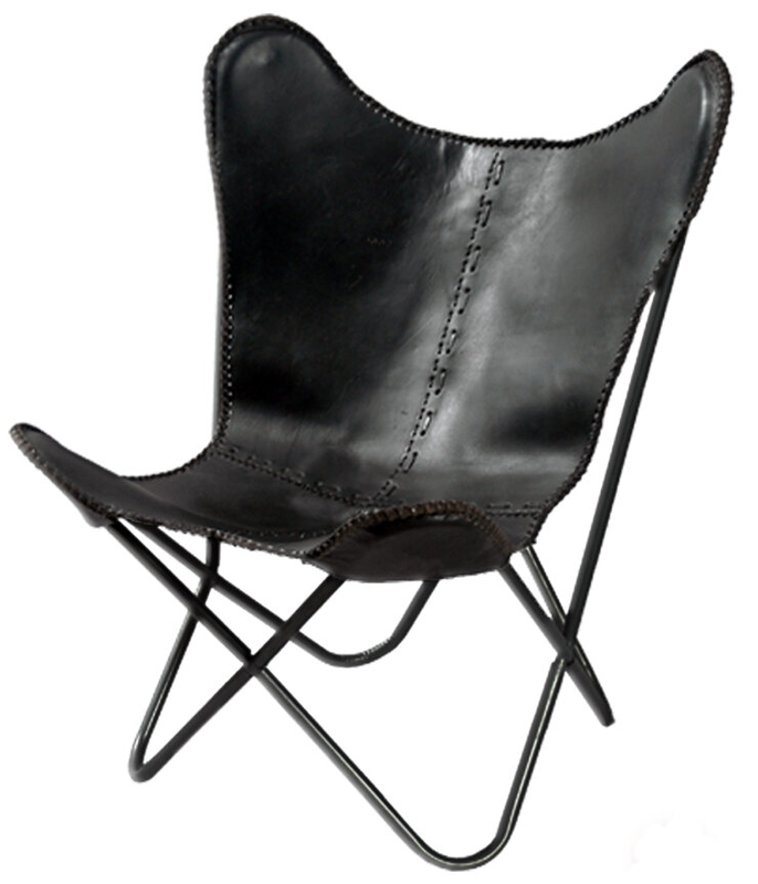 26'' Wide Genuine Leather Butterfly Chair