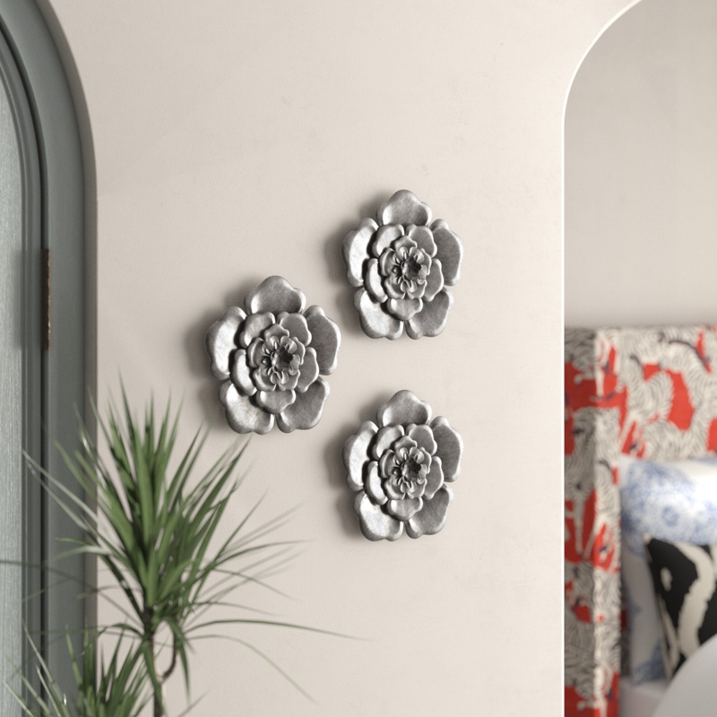 3 Piece Metal Flower Wall Décor Set