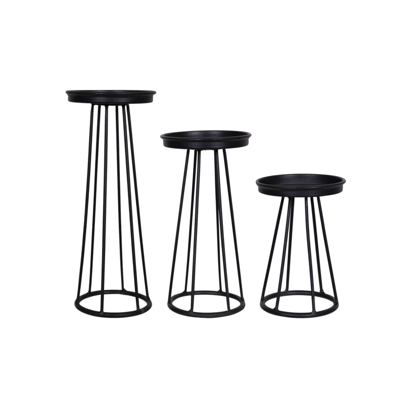 3 Piece Metal Tabletop Candlestick Set | Foter