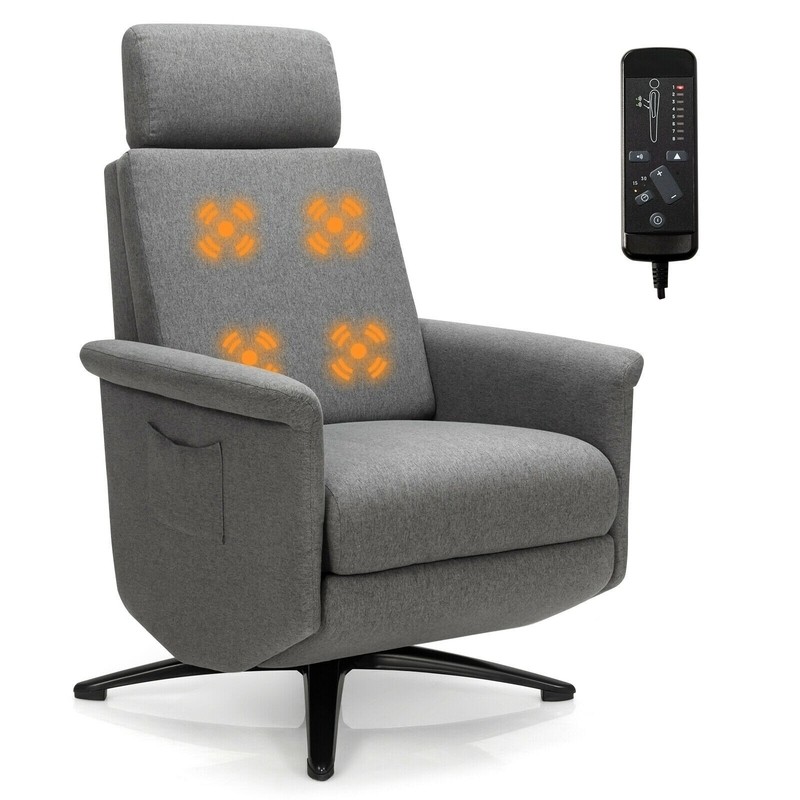 32.5'' Wide Manual Swivel Recliner with Massager