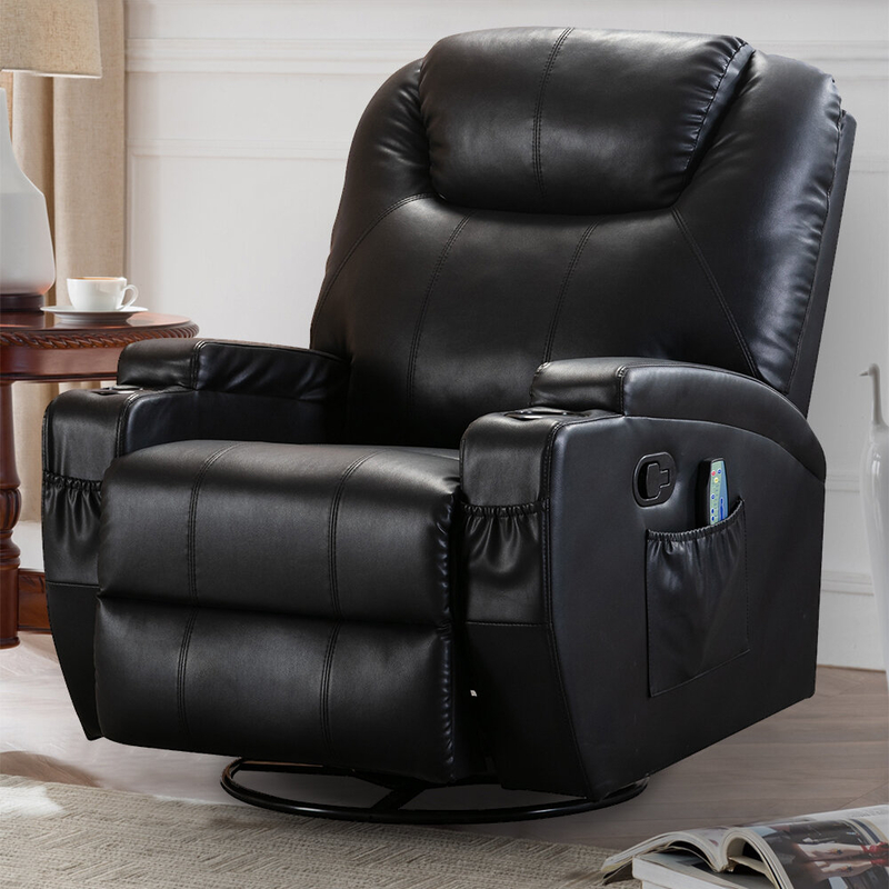 33.9'' Wide Manual Swivel Standard Recliner with Massager