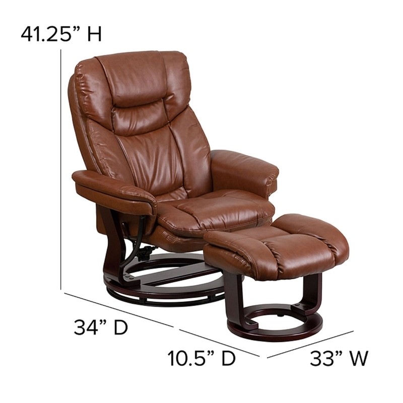 33'' Wide Manual Swivel Standard Recliner with Ottoman