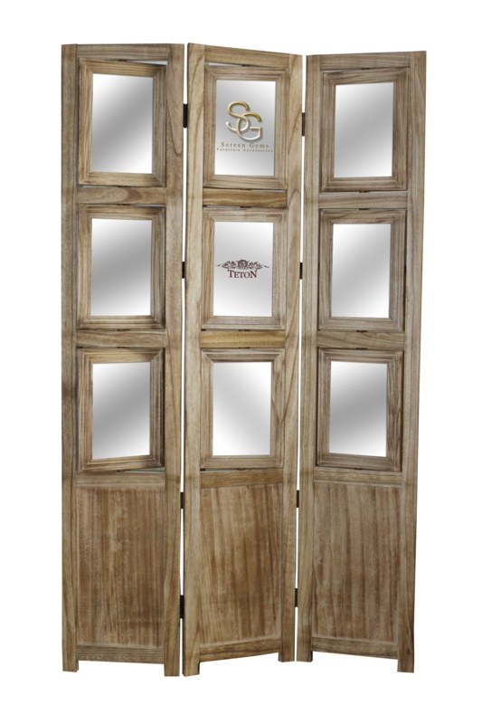 39'' W x 63'' H 3 - Panel Solid Wood Folding Room Divider