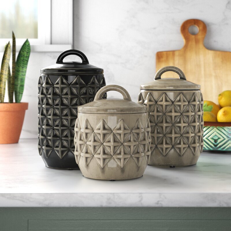 3D Ceramic Kitchen Canister Set