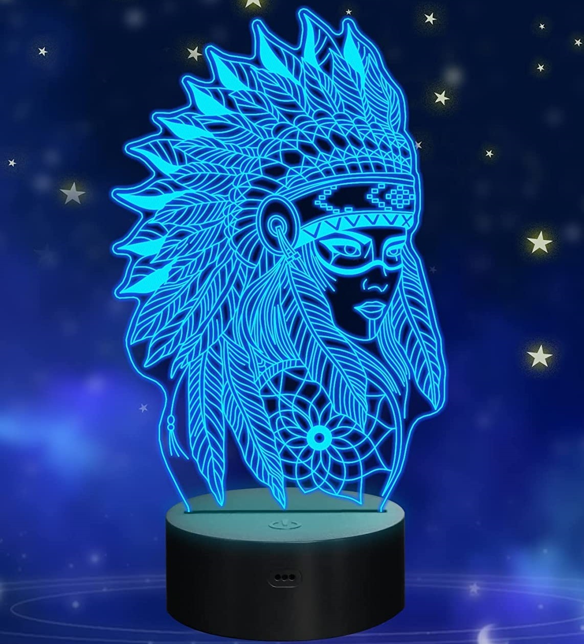 3D Illusion Native American Lamp