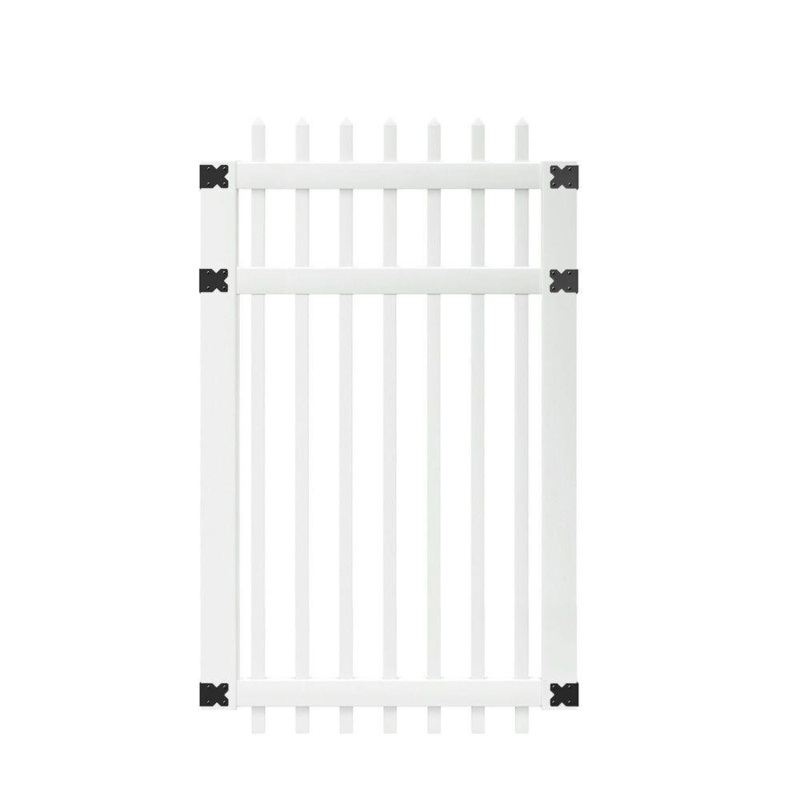 5.5 ft. H x 3.5 ft. W PicketLock Pinehurst Spaced Picket Vinyl Gate