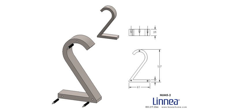 5'' H Stainless Steel Floating Mount House Number