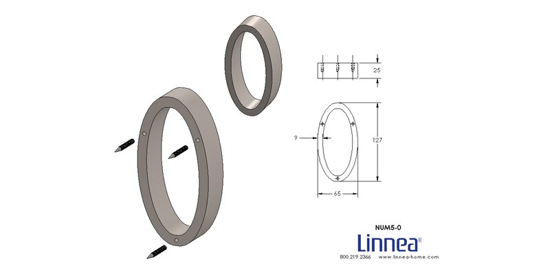 5'' H Stainless Steel Floating Mount House Number