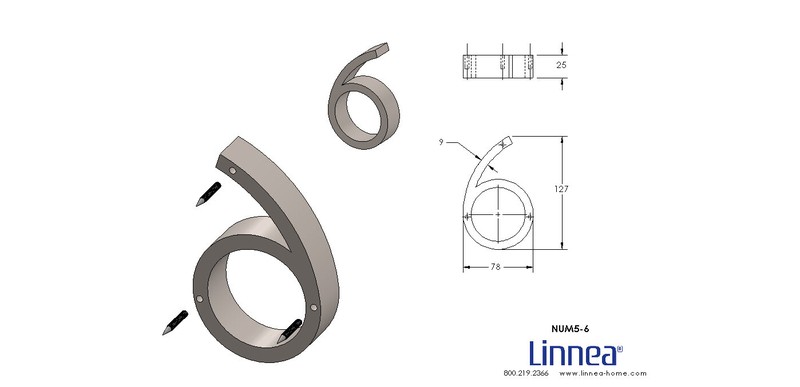 5'' H Stainless Steel Floating Mount House Number