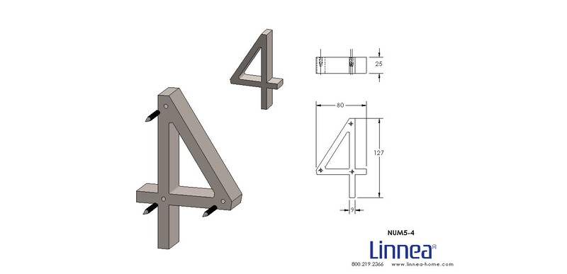5'' H Stainless Steel Floating Mount House Number
