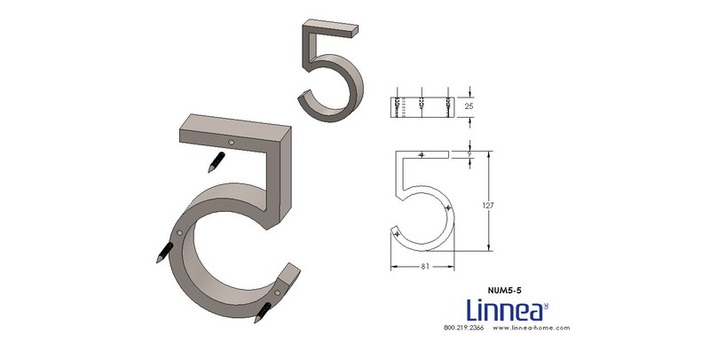 5'' H Stainless Steel Floating Mount House Number