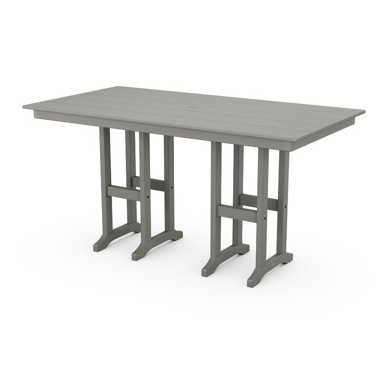 6 Person Grey Outdoor Bar Height Table