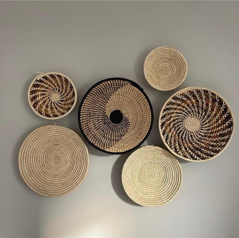 6 Piece African Baskets Wall Décor Set