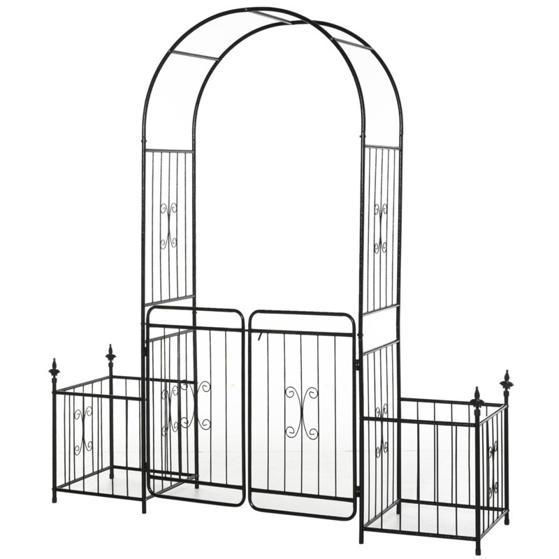 78.75" W x 19.75" D Metal Arbor with Gate