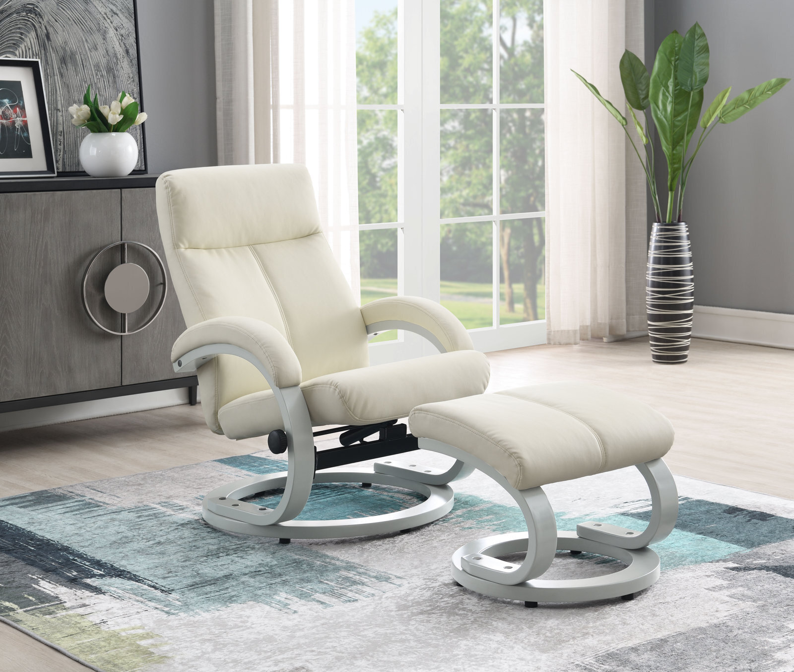 A Stylish Recliner With Footrest