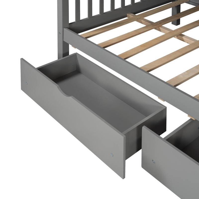 Abderraouf Full Over Full 6 Drawer Solid Wood Standard Bunk Bed with Bookcase by Harriet Bee