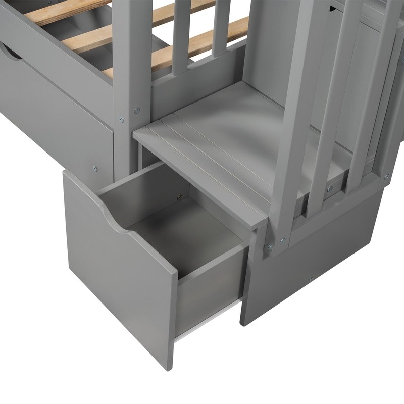 Abderraouf Full Over Full 6 Drawer Solid Wood Standard Bunk Bed with Bookcase by Harriet Bee